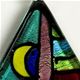 5 pc pack of glass foil abstract heart pendants. 40mm x 45mm