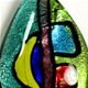 5 pc pack of glass foil abstract teardrop pendants. 35mm x 60mm