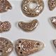 15 pc sheet of 30-55mm unglazed ceramic pendant