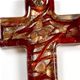 5 pc pack of 34 x 50mm glass foil cross pendants with bail.