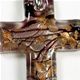 5 pc pack of 34 x 50mm glass foil cross pendants with bail.