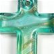 5 pc pack of 34 x 50mm glass foil cross pendants with bail.