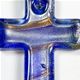 5 pc pack of 34 x 50mm glass foil cross pendants with bail.