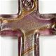 5 pc pack of 34 x 50mm glass foil cross pendants with bail.