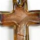 5 pc pack of 34 x 50mm glass foil cross pendants with bail.