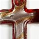 5 pc pack of 34 x 50mm glass foil cross pendants with bail.