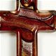 5 pc pack of 34 x 50mm glass foil cross pendants with bail.
