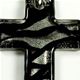 5 pc pack of 34 x 50mm glass foil cross pendants with bail.
