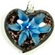 5 pc pack of  glass foil heart with flower pendants. 35 mm 