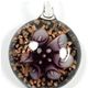 5 pc pack of  glass foil round flower pendants. 32 mm 