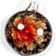 5 pc pack of  glass foil round flower pendants. 32 mm 