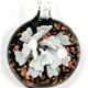 5 pc pack of  glass foil round flower pendants. 32 mm 