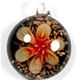 5 pc pack of  glass foil round flower pendants. 32 mm 