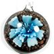 5 pc pack of  glass foil round flower pendants. 32 mm 