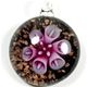 5 pc pack of  glass foil round flower pendants. 32 mm 