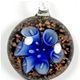 5 pc pack of  glass foil round flower pendants. 32 mm 