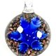 5 pc pack of  glass foil round flower pendants. 32 mm 