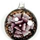 5 pc pack of  glass foil round flower pendants. 32 mm 