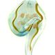 5 pc pack of glass foil swirl pendants. 48mm x 69mm