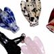 10 pc bag of assorted 25mm gemstone angels on cord.