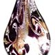 5 pc pack of large scoop glass foil pendants. 34mm x 64mm