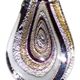 5 pc pack of large scoop glass foil pendants. 34mm x 64mm