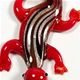 5 pc pack of lizard glass foil pendants. 40mm x 60mm