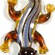 5 pc pack of lizard glass foil pendants. 40mm x 60mm