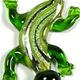 5 pc pack of lizard glass foil pendants. 40mm x 60mm