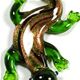 5 pc pack of lizard glass foil pendants. 40mm x 60mm