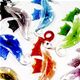 35 piece pack of glass seahorse pendants with inner flower in assorted colors. Appx 3.5" long