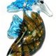 5 pc pack of seahorse glass foil pendants. 72mm x 40mm