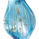 5 pc pack of  glass foil twisted scoop pendants. 59mm x 32mm