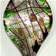 5 pc pack of  glass foil twisted scoop pendants. 59mm x 32mm