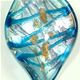 5 pc pack of  glass foil twisted scoop pendants. 59mm x 32mm