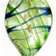 5 pc pack of  glass foil twisted scoop pendants. 59mm x 32mm