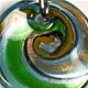 5 pc pack of glass foil wavy disc pendant with bail. 40mm x 55mm