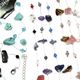 12 piece bag of 9" thread anklet with gemstone chips and glass bi-cone beads with 1.5" extender chain.