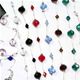 12 piece bag of 9" thread anklet with 8x10mm faceted glass rondelle beads with 1.5" extender chain.