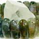25mm green moss agate arch bracelet on elastic.