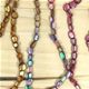 10 pc bag of 36" tumbled dyed shell cube necklace