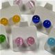 36 pc box of 8mm cats-eye stud earrings.