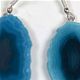 5 pair pack of teal agate slice earrings.