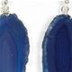 5 pair pack of silver plated blue agate slice earrings.