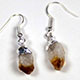 5 pair pack of silver plated citrine point earrings. approx 18-20mm