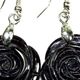 Blue goldstone rose earrings. 20mm