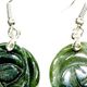 Green moss agate rose earrings. 20mm