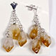 5 pair pack of citrine triple point earrings. 