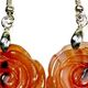 Agate rose earrings. 20mm