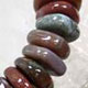 Gemstone irregular heishi elastic bracelet. Approximately  4 x 12mm